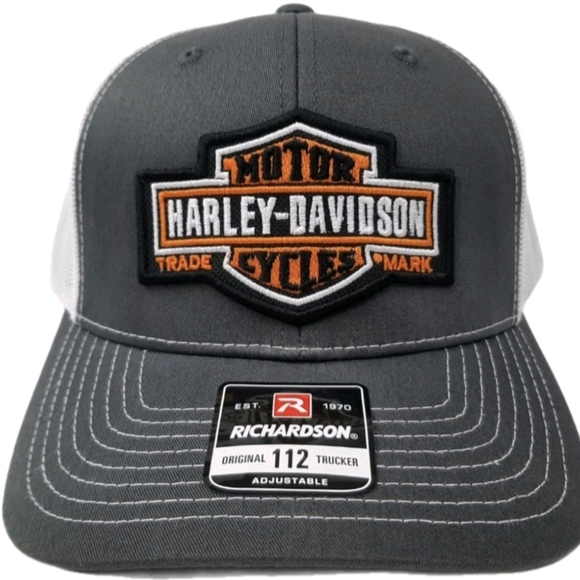 Harley Davidson HD American Biker Retro Vintage Style Trucker Patch Hat Cap 112 main image 2